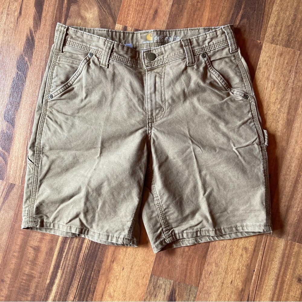 Women’s size 4 khaki colored Carhartt carpenter shorts